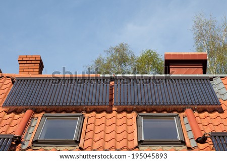 Solar pipes on roof - solar energy system