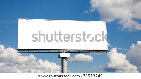 Blank billboard on wide blue sky for your advertisement
