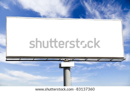 Blank billboard on blue sky, put your logo on advertising on it
