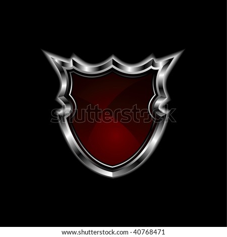 Crie seu Clan! Stock-vector-red-shield-isolated-on-black-40768471