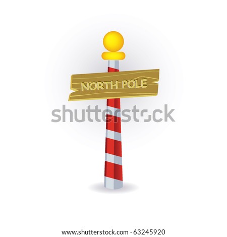 North Pole Sign Stock Vector Illustration 63245920 : Shutterstock