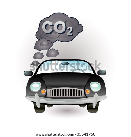 Cartoon  Exhaust on Black Car With Smoke Stock Vector 85541758   Shutterstock