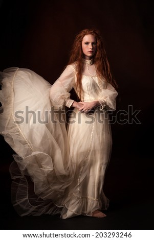 beautiful and elegant model in dress vintage