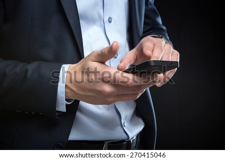 businessman and a telephone. phone call. business concept