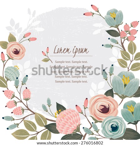 Vector illustration of a beautiful floral border with spring flowers. White background