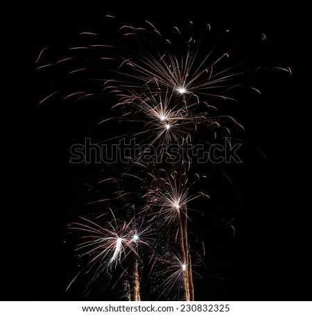 Fireworks on pure black background (can easily be set on a custom background).