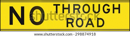 Australian road sign: No through road