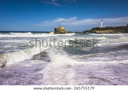 Biarritz wave and lighthouse
