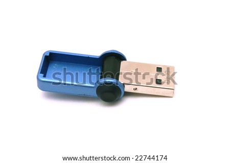 USB flash drive on white