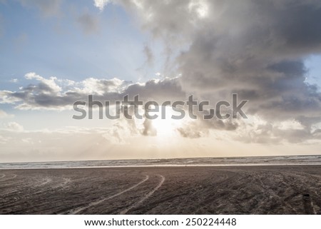 Clouds and Sand, view of a beach in the Oregon Coast