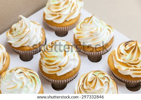 Lemon meringue cupcakes - classic popular dessert