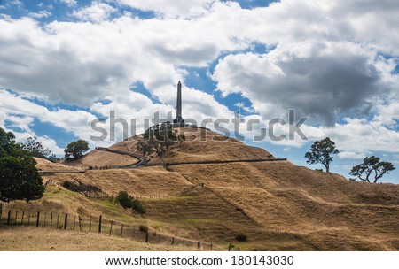Summer view on One Tree Hill in Auckland, New Zealand