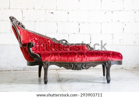 red sofa contemporary style in vintage room