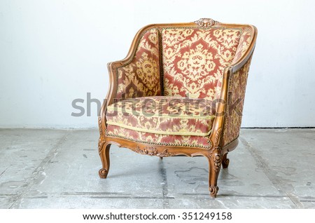 Royal classical style Armchair sofa couch in vintage room