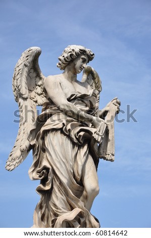 stock photo Angel Statue outside the entrance to Castel Sant'Angelo in