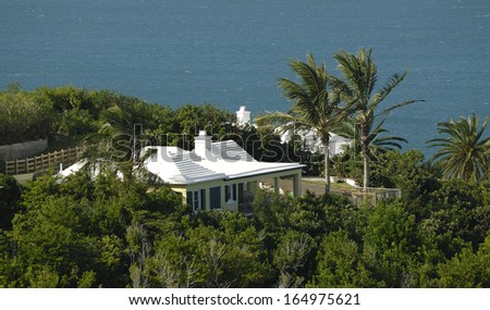 House on a Hill by the Ocean in Bermuda