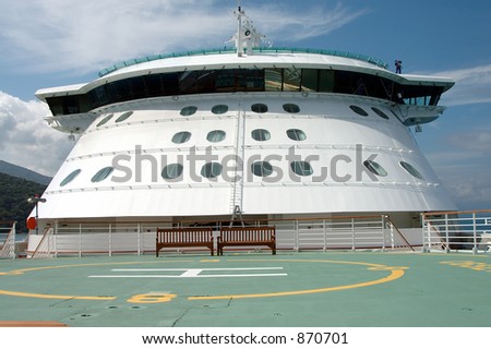 Front of a cruise ship from the bow