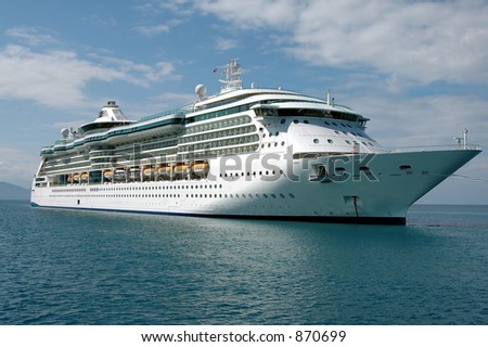 Cruise ship anchored