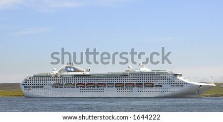 Cruise ship anchored