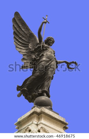stock photo : Winged statue of Victory in Colchester War Memorial, England.