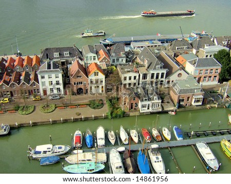 Dordrecht in the Netherlands is built on an island in the delta of the Rhine and Maas rivers.