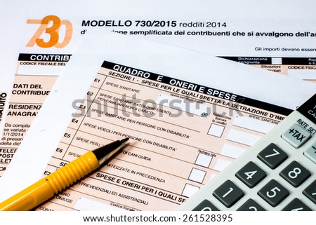 form to fill Italian called  730/2015 for the tax return of 2014