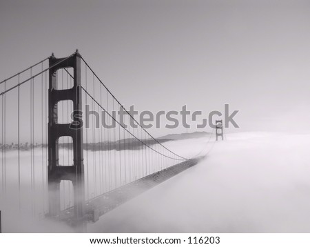 san francisco golden gate bridge black and white. stock photo : Golden Gate