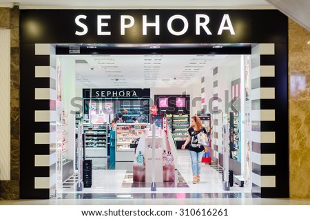 IASI, ROMANIA: 07, JULY 2015: Sephora store; Sephora is a French brand and chain of cosmetics stores, operates over 1,700 stores in 30 countries