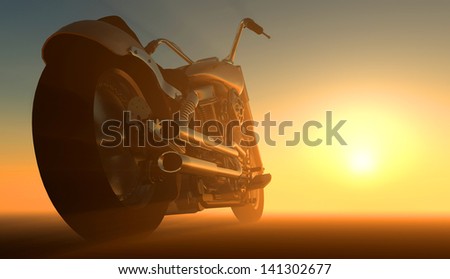 Motor cycle on an orange background Motor cycle on an orange background