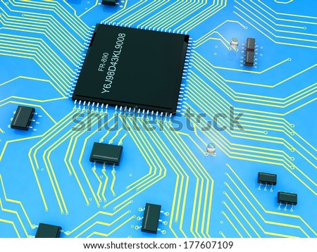 Electrical Power chips on the board.