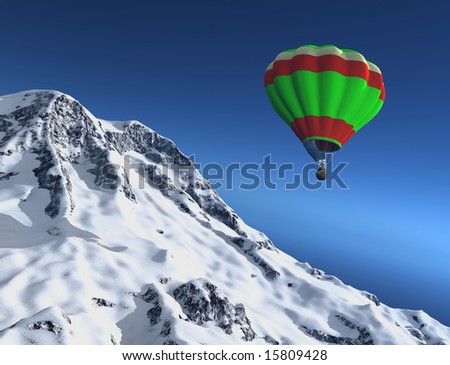 Air sphere in a mountain landscape