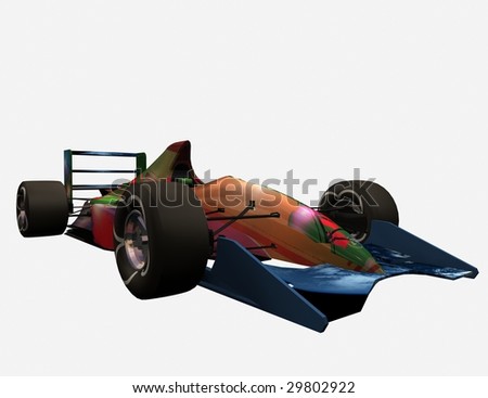 The racing automobile on a white background