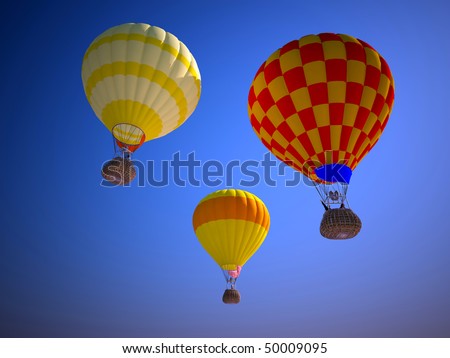 Balloons against the evening sky