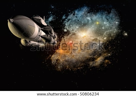 Space transport on a background of the sky
