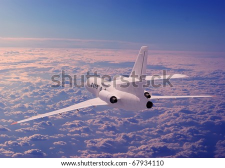 A passenger plane in the sky