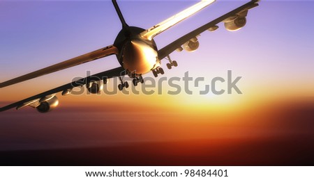 A passenger plane in the sky