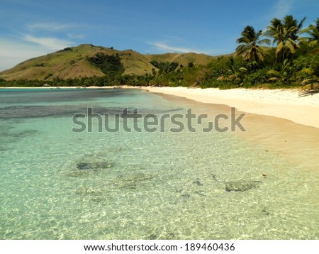 Beautiful tropical beach paradise Fiji Islands.