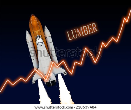 Lumber rising chart stock market commodity timber. Elements of this image furnished by NASA.