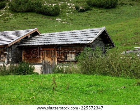 Cortina d\'Ampezzo mountains cottage cabin nature Alps, Italy.