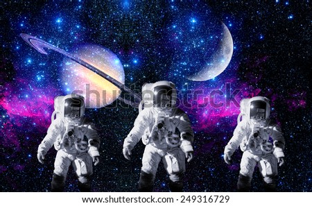 Astronauts spaceman suit planet moon space. Elements of this image furnished by NASA.