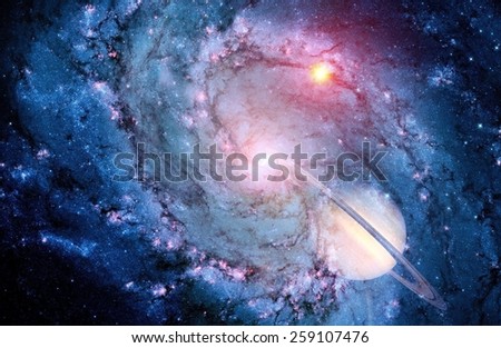 Big Bang space explosion creation galaxy planet astrology. Elements of this image furnished by NASA.