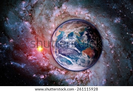 Space earth sun creation galaxy planet astrology. Elements of this image furnished by NASA.