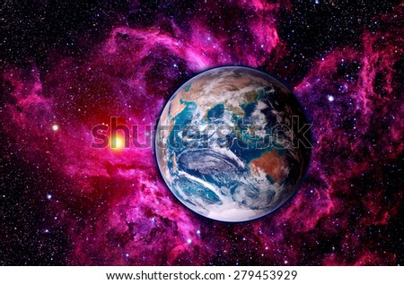 Astrology astronomy earth globe space big bang solar system creation. Elements of this image furnished by NASA.