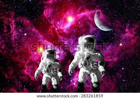 Astronaut spaceman suit kids galaxy child fantasy space moon. Elements of this image furnished by NASA.