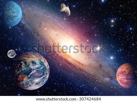Astrology astronomy earth moon space big bang solar system planet creation. Elements of this image furnished by NASA.
