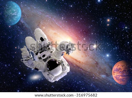 Astronaut spaceman outer space man relax people concept planet universe. Elements of this image furnished by NASA.