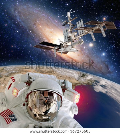 Astronaut helmet spaceman iss planet space walk spacewalk international station. Elements of this image furnished by NASA.