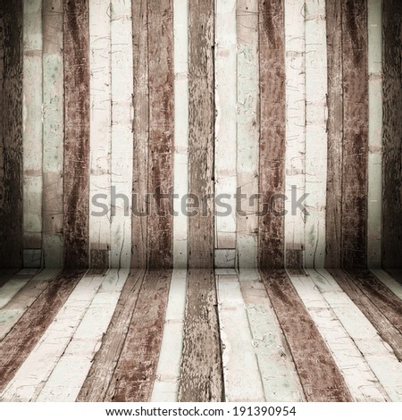 Room perspective,Old Grunge wooden wall,retro color