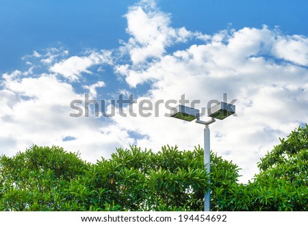 light pole at park in nice blue sky