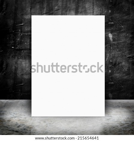 paper poster in Empty Grunge concrete wall and cement floor,concept presentation ,Mock up,business presentation template